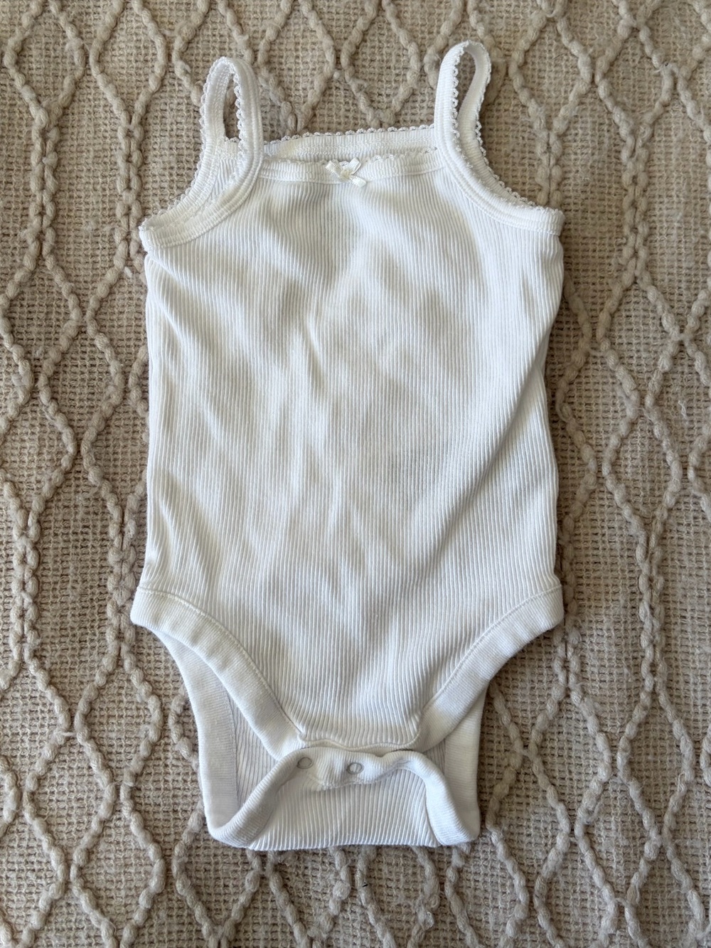 Baby Gap Classic White Ribbed Baby One-Piece